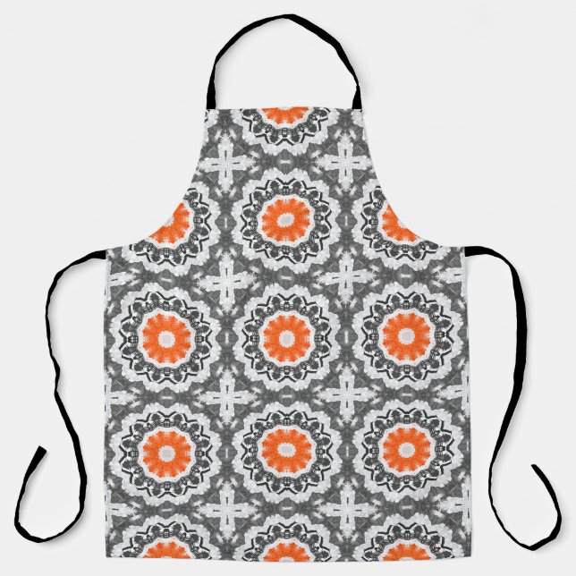 abstract silver, light gray and dark slate gray se apron (Front)