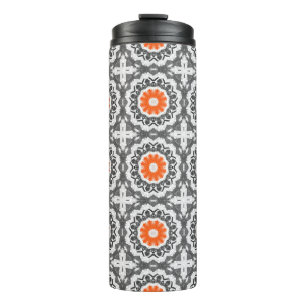 abstract silver, light grey and dark slate grey se thermal tumbler