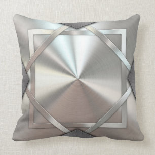 Abstract Silver Metallic Decorative Pillow