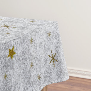 Abstract silver paper with gold stars, moon tablecloth