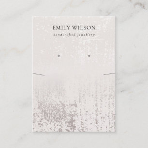 Abstract Silver Rain Aqua Necklace Earring Display Business Card