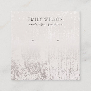 Abstract Silver Rose Gold Stud Earring Display  Square Business Card