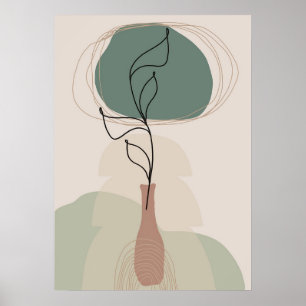 Abstract Simple Boho Drawings Boho Chic Aesthetic Poster