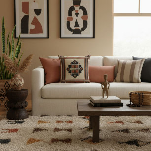 Abstract simple elegant modern lines retro throw pillow