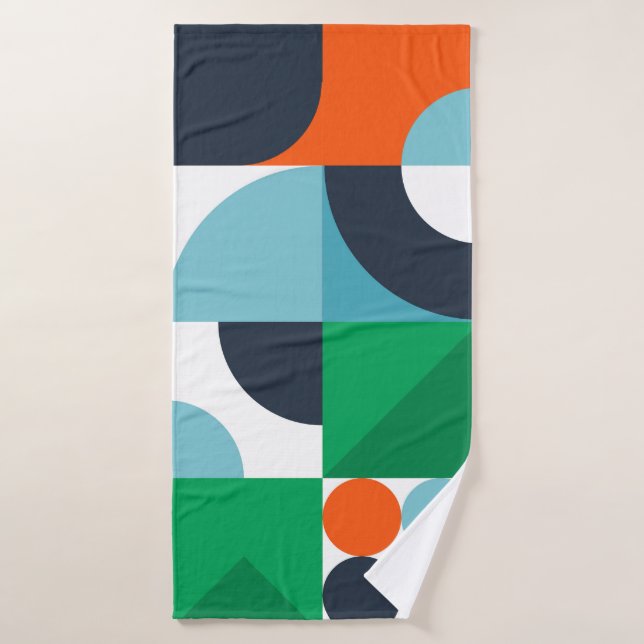 Abstract simple shapes and shapes bath towel (Bath Towel)