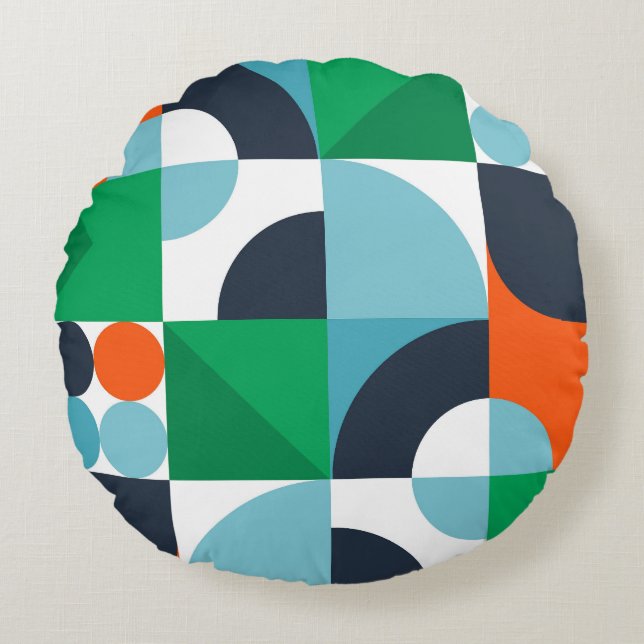 Abstract simple shapes and shapes round pillow (Front)