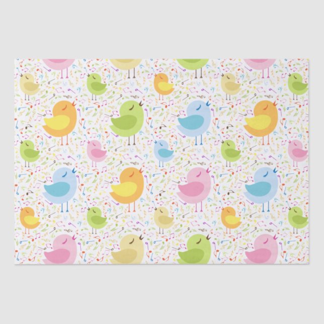 Abstract Singing Birds Tissue Paper (Front)