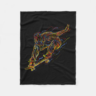 Abstract Skateboarding Fleece Blanket