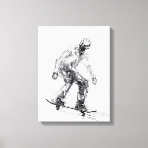 Abstract Skater in Motion Canvas Print