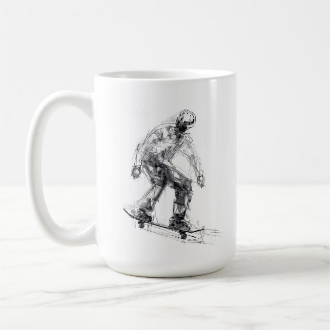 Abstract Skater in Motion Coffee Mug (Left)