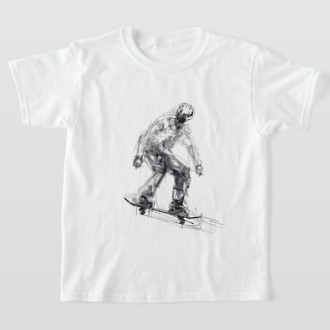 Abstract Skater in Motion T-Shirt (Laydown)