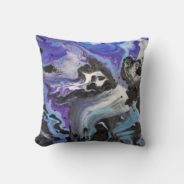 Abstract Skeleton Design for Halloween or any time Throw Pillow (Front)