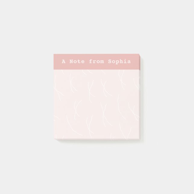 Abstract Sketchy Lines Personalized | Antique Rose Post-it Notes (Front)