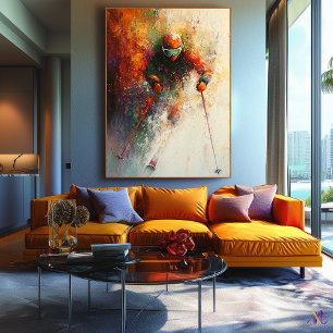 Abstract Skier Art - Winter Sports Action Canvas Print