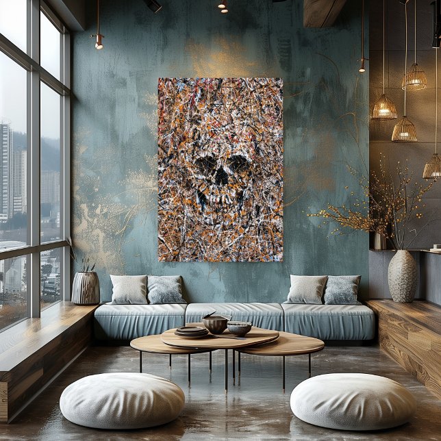 Abstract Skull Drip Painting Modern Wall Art (Creator Uploaded)