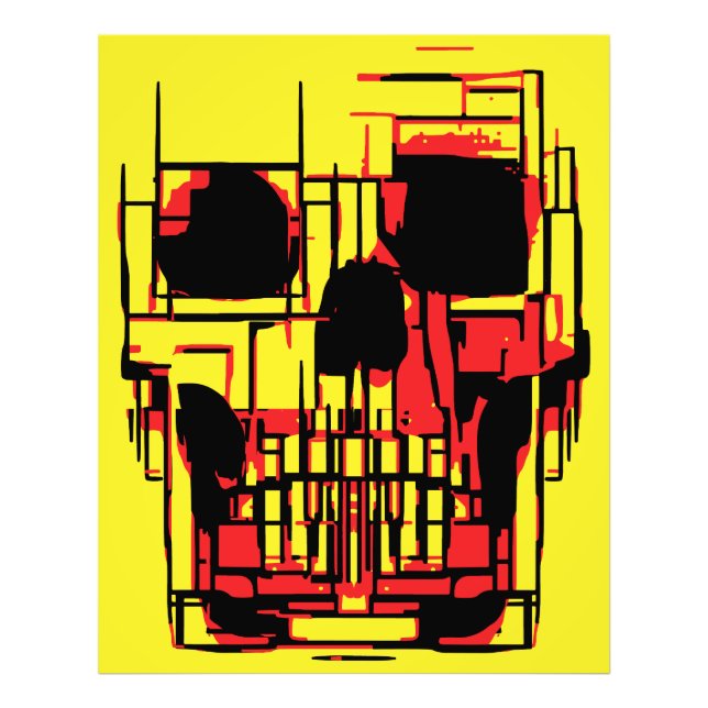 Abstract Skull in Vibrant Colours Photo Print (Front)