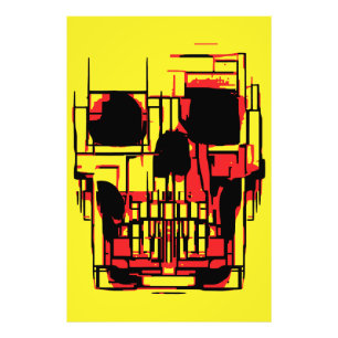 Abstract Skull in Vibrant Colours Photo Print