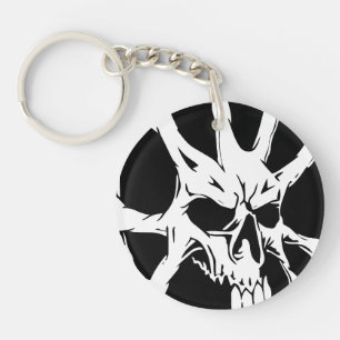 Abstract Skull Roots: Dark Art Keychain