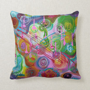 Abstract Skull Throw Pillow