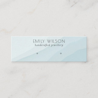Abstract Sky Blue Waves Stud Earring Display Mini Business Card