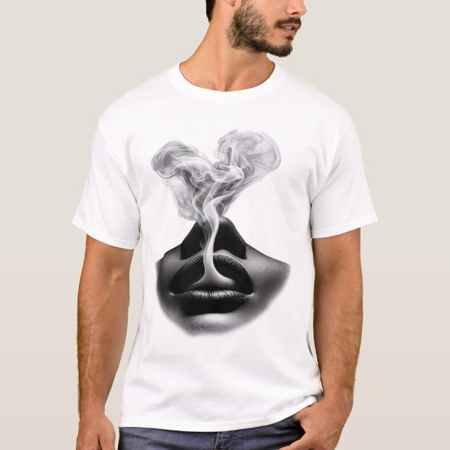 Abstract Smoke Face Graphic Men's T-Shirt (Front)