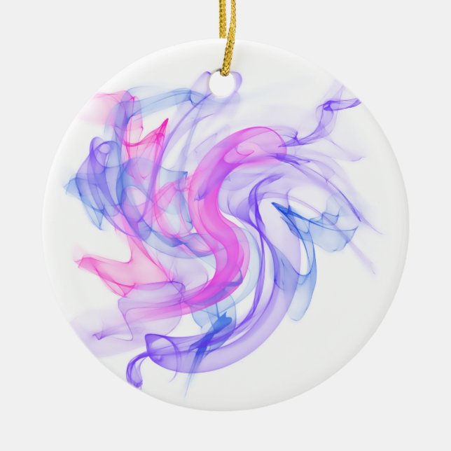 Abstract  Smoke on the Water Ceramic Ornament (Front)