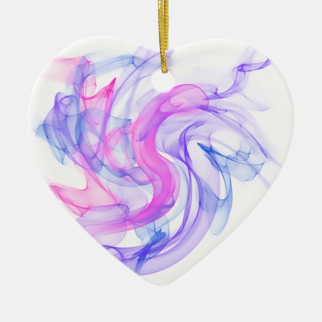 Abstract  Smoke on the Water Ceramic Ornament (Front)