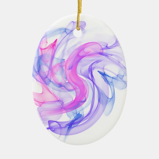 Abstract  Smoke on the Water Ceramic Ornament (Front)
