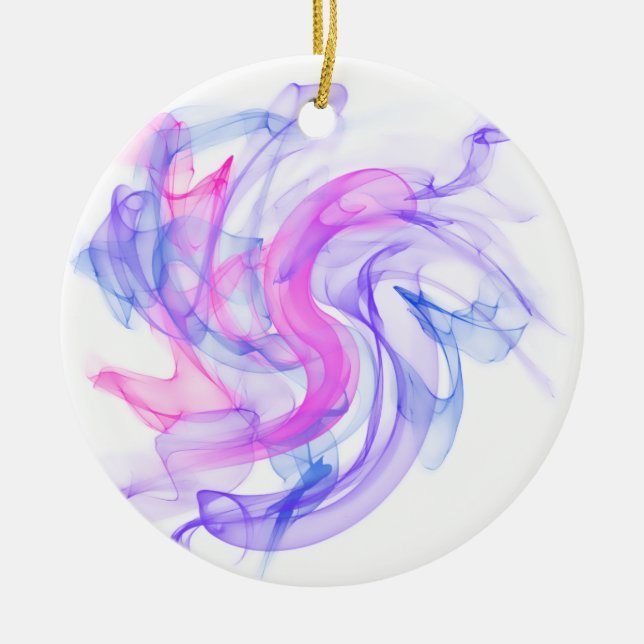Abstract  Smoke on the Water Ceramic Ornament (Front)