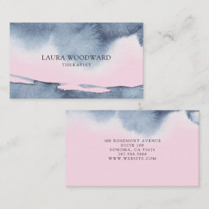 Abstract Smoky Pink Blue Serene Therapist Business Card