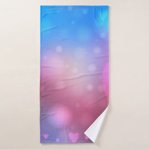 Abstract smooth blur blue and pink background with bath towel