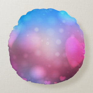 Abstract smooth blur blue and pink background with round pillow