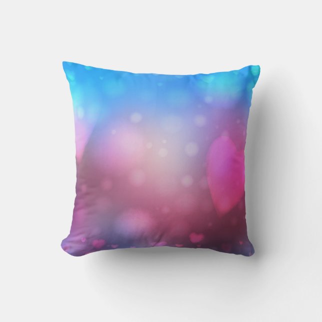 Abstract smooth blur blue and pink background with throw pillow (Front)