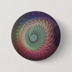 Abstract Snail Colourful Modern Fractal Art 2 Inch Round Button