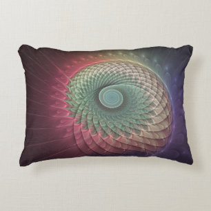 Abstract Snail Colourful Modern Fractal Art Accent Pillow