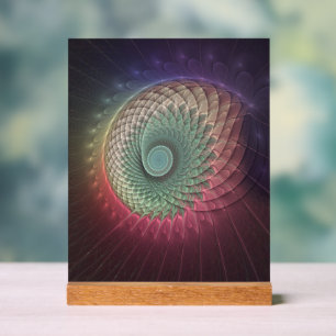 Abstract Snail Colourful Modern Fractal Art Acrylic Sign