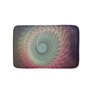 Abstract Snail Colourful Modern Fractal Art Bath Mat