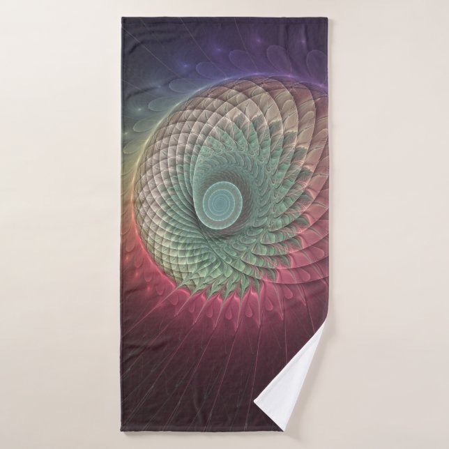 Abstract Snail Colourful Modern Fractal Art Bath Towel (Bath Towel)