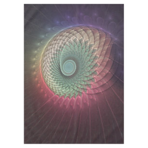 Abstract Snail Colourful Modern Fractal Art Tablecloth