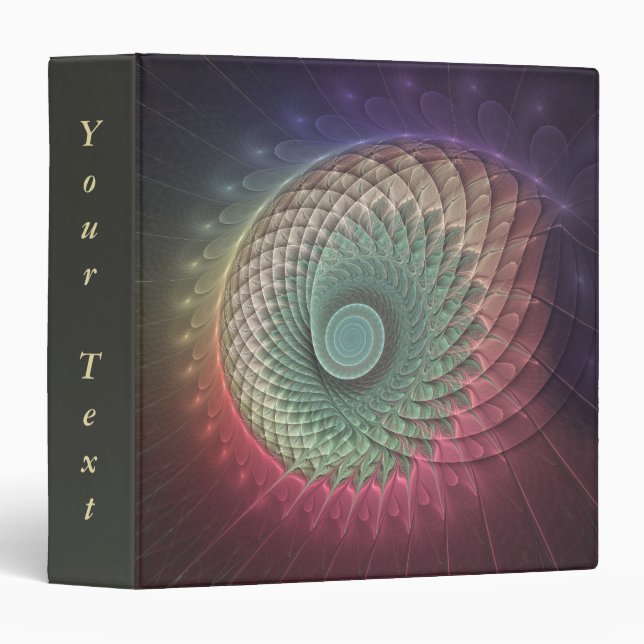 Abstract Snail Colourful Modern Fractal Art Text Binder (Front/Spine)