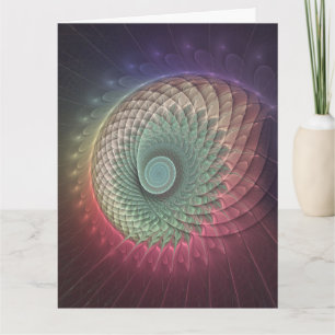 Abstract Snail Colourful Modern Fractal Art Thank You Card