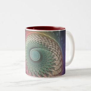 Abstract Snail Colourful Modern Fractal Art Two-Tone Coffee Mug