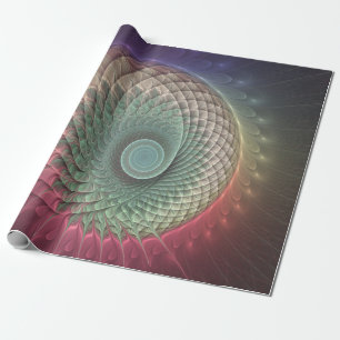 Abstract Snail Colourful Modern Fractal Art Wrapping Paper