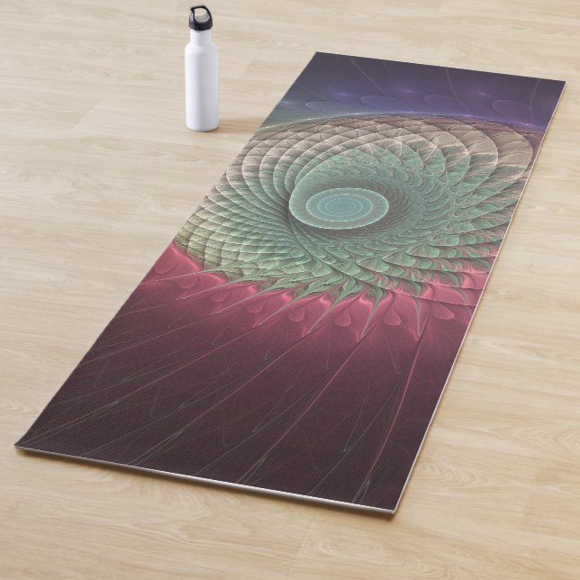 Abstract Snail Colourful Modern Fractal Art Yoga Mat (In Situ)
