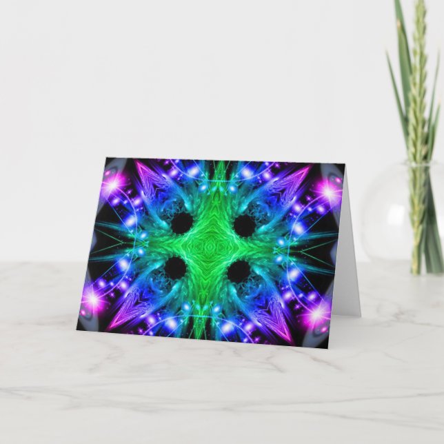 Abstract Snowflake Holiday Card (Front)