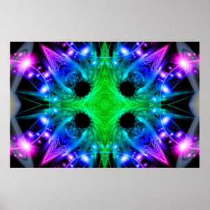 Abstract Snowflake Poster