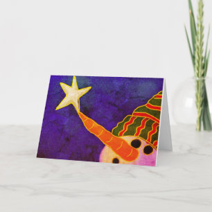 Abstract Snowman Art Card