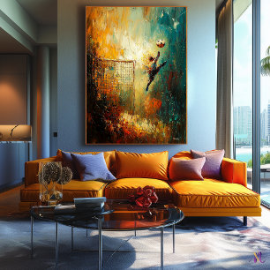 Abstract Soccer Goalkeeper Art Canvas Print