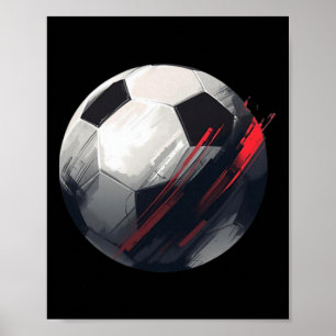 Abstract Soccer Ll Brush Stroke Art Poster