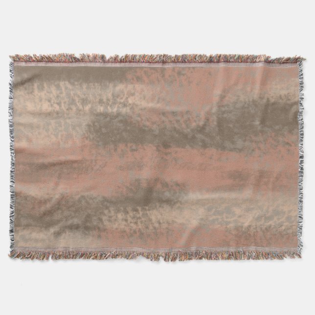 Abstract Soft Hues Brown Blush Beige Throw Blanket (Front)